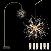 SERBASIC Crystal Floor Lamp for Living Room, Modern Standing Lamp with Heavy Duty Marble Base and Foot Switch, Tall Lamp with K9 Crystal for Bedroom Office