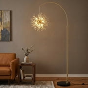 SERBASIC Crystal Floor Lamp for Living Room, Modern Standing Lamp with Heavy Duty Marble Base and Foot Switch, Tall Lamp with K9 Crystal for Bedroom Office