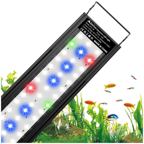 SERBASIC Full Spectrum LED Aquarium Light for 12-18 Inch Fish Tanks, Extendable Planted Tank Light Strip with Controller, Daylight & Moonlight Modes, IP67 Waterproof for Freshwater & Saltwater