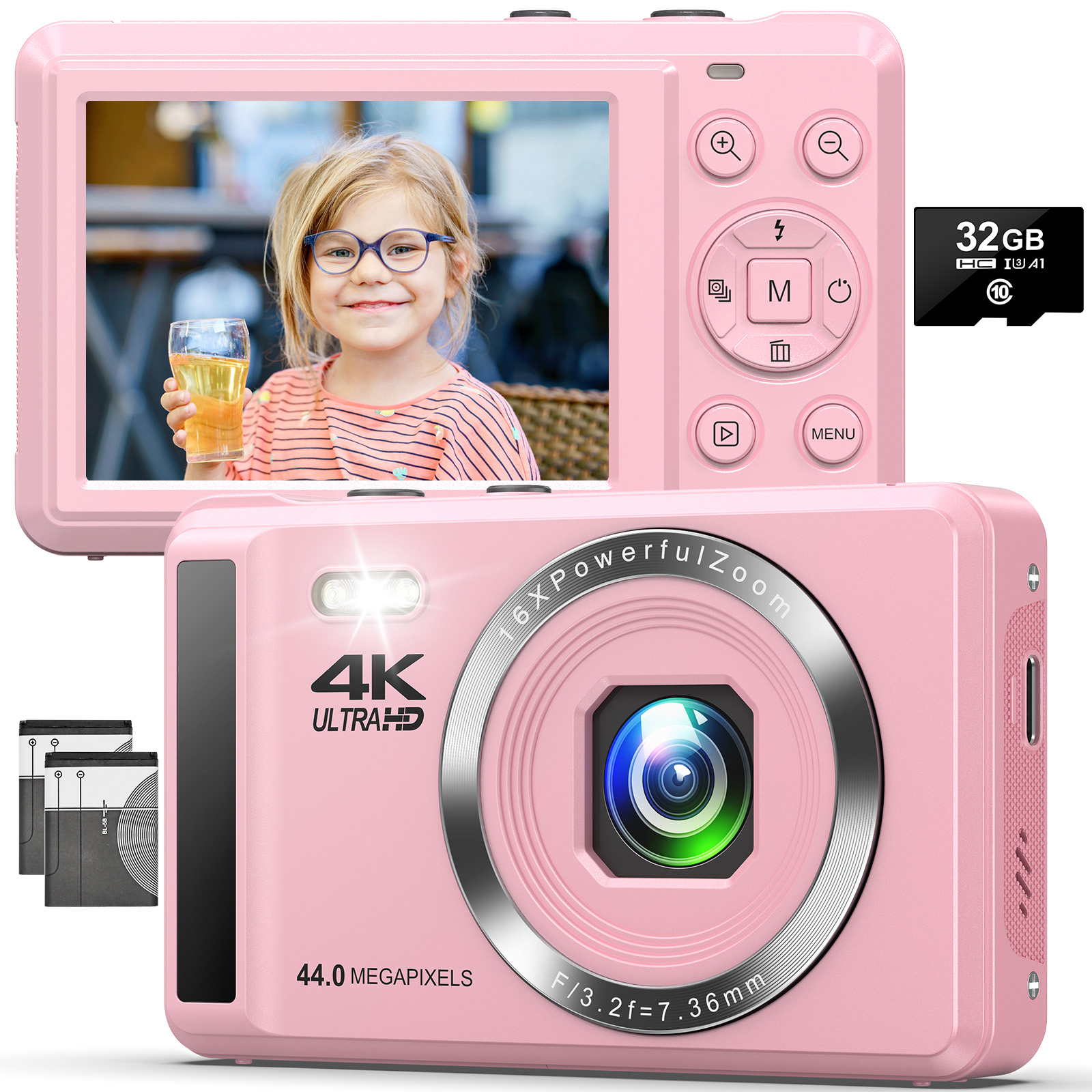 Melcam HD 1080P Digital Camera Camcorder 44MP Digital SLR Camera 16X