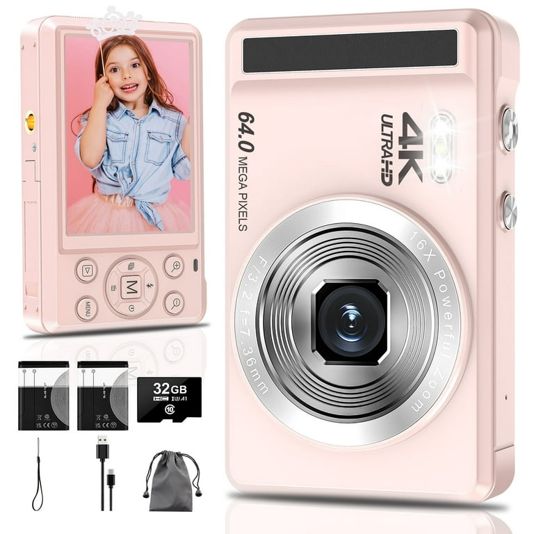 SEREE Digital Camera 4K 64MP with 16X Digital Zoom Autofocus