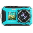 thumbnail image 1 of SEREE 4K 64MP 33FT UHD Underwater Camera for Snorkeling Dual-Screen Compact Waterproof Dustproof Floatable Autofocus Camera with 32GB Card Green, 1 of 7