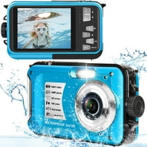 SEREE Underwater Cameras for Youtube Waterproof Camera 30 MP Full HD 1080P Video Recorder 16X Zoom Selfie Dual Screens Digital Camera for Snorkeling