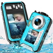 SEREE Waterproof Digital Camera Underwater Cameras FHD 2.7K 48 MP Dual Screens Waterproof Camera for Snorkeling