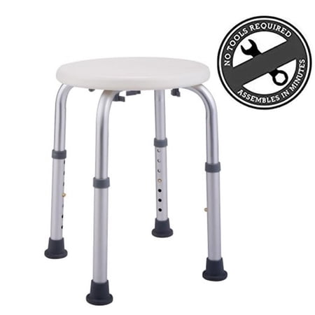 SEREED 7 Height Adjustable Lightweight Bath Shower Chair Stool Seat w/ Anti-Slip Rubber