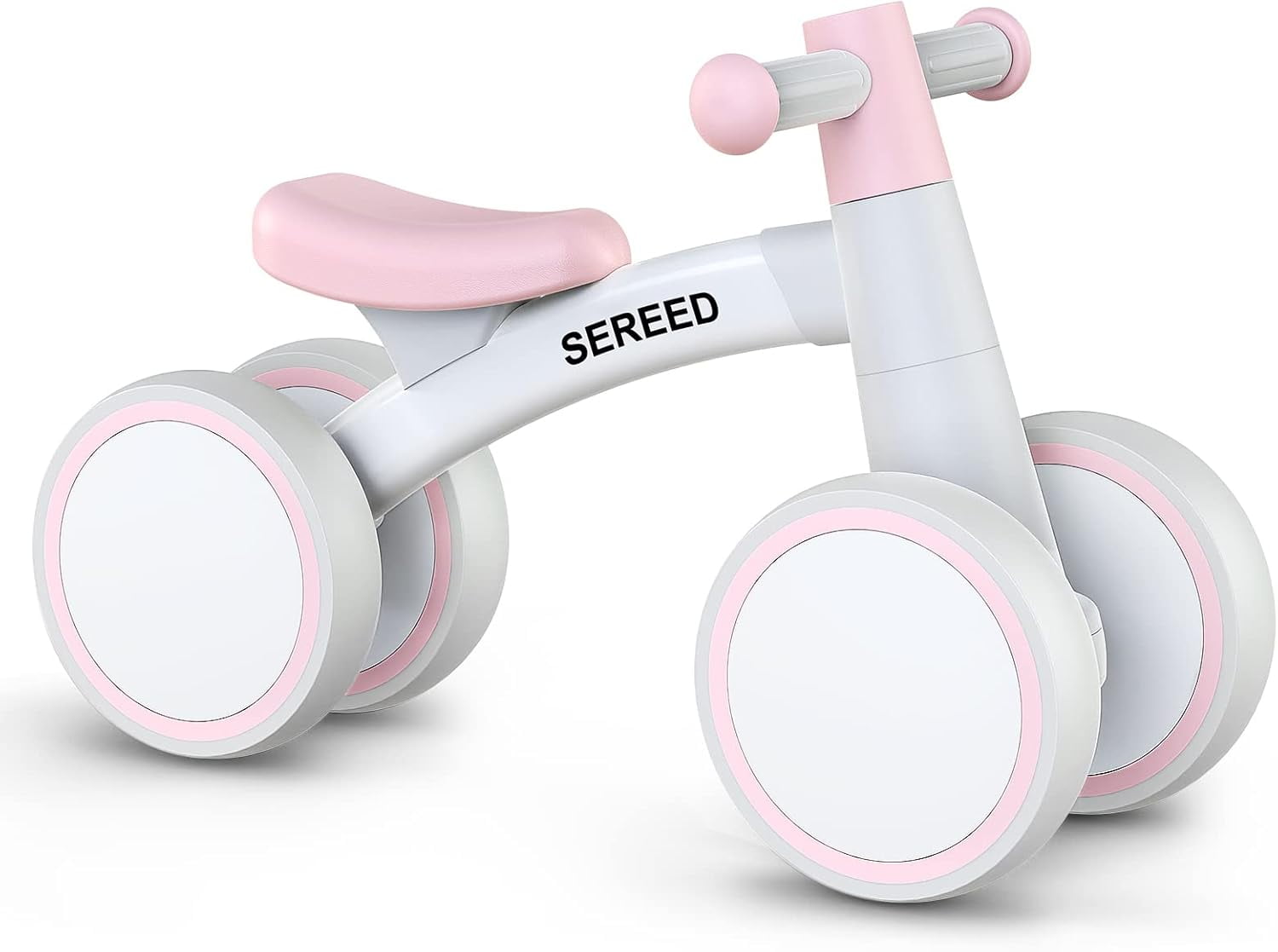 SEREED Baby Balance Bike for 1 Year Old Boys Girls 12 24 Month Toddler Balance Bike 4 Wheels Toddler First Bike First Birthday Gifts Color Pink Exclusive Walmart
