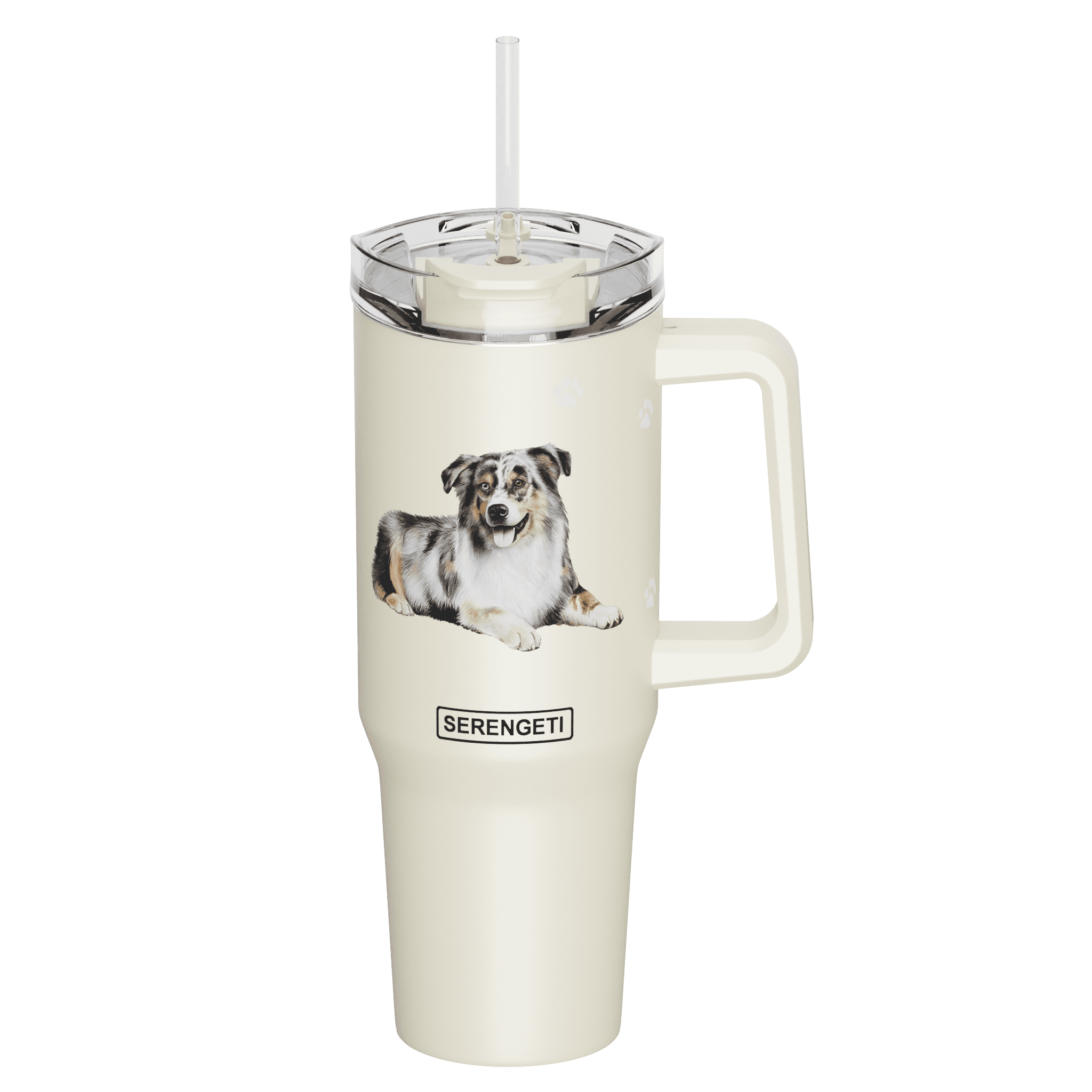 SERENGETI 40 Oz Ultimate Tumbler With Handle - Vacuum Insulated Travel Mug With Straw, 3D Dog Design (French Bulldog) - View #8