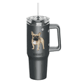 thumbnail image 1 of SERENGETI French Bulldog 40 Oz Stainless Steel Tumbler with Handle and Straw for Pet Lovers, 1 of 9