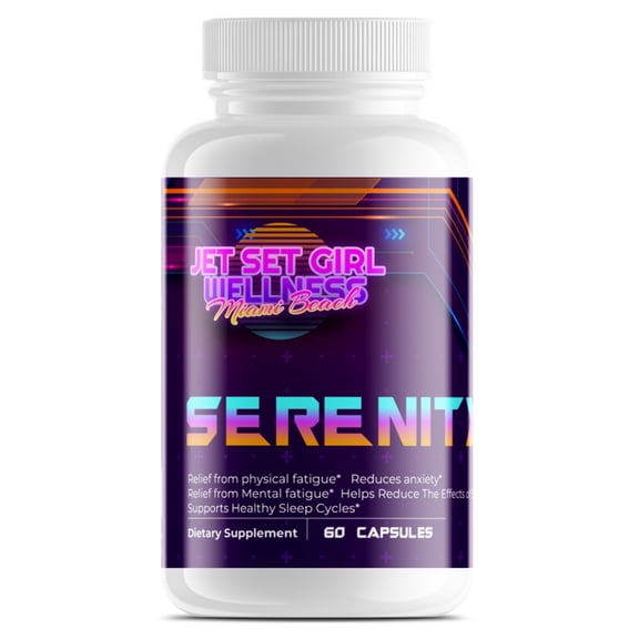 SERENITY Botanicals and Herbs for Natural Mood, Anxiety & Sleep Support, Magnesium, Biotin, Zinc, Chamomile, Lemon Balm, Valerian Root, L-Theanine, 60 Count