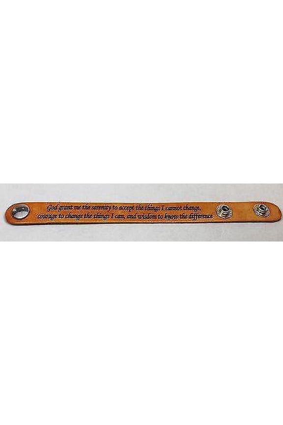 SERENITY PRAYER LASER ENGRAVED LEATHER BRACELET ADJUSTABLE