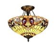thumbnail image 1 of SERENITY Tiffany-style 2 Light Victorian Semi-flush Ceiling Fixture 16" Shade, 1 of 3