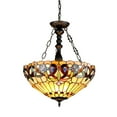 thumbnail image 1 of SERENITY Tiffany-style 3 Light Victorian Inverted Ceiling Pendant 18" Shade, 1 of 2