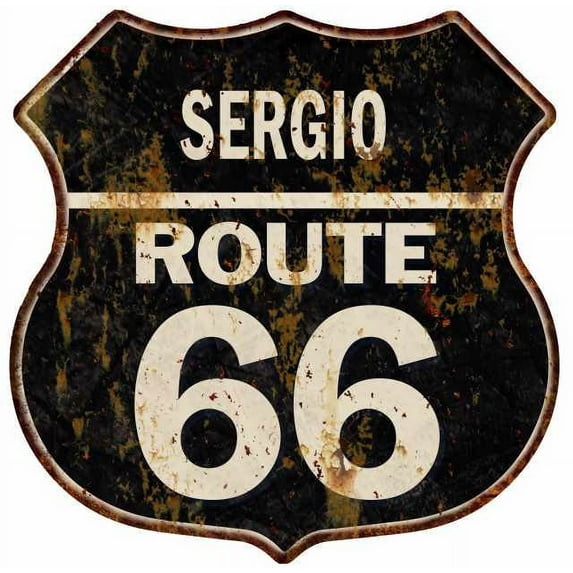 SERGIO Route 66 Sign Shield Metal Gift Man Cave Gift 211110004349