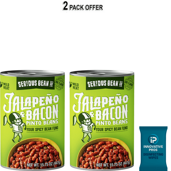 SERIOUS Bean Co Jalapeno & Bacon Pinto Beans, 15.75 Oz Can