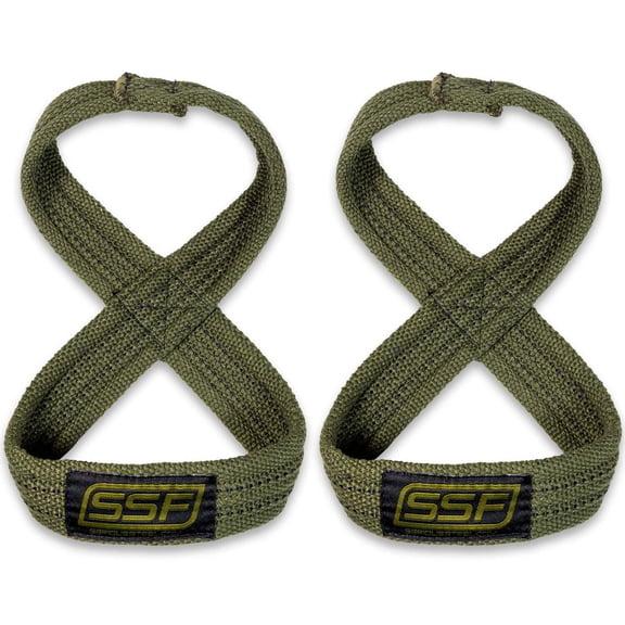 SERIOUS STEEL FITNESS | Figure 8 Lifting & Deadlift Straps | Heavy Duty | Green 70 cm