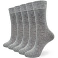 thumbnail image 1 of SERISIMPLE 5 Pairs Bamboo Dress Casual Sock for Women Mid-Calf Crew Socks Soft Lightweight (Grey, Large), 1 of 6