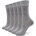 thumbnail image 1 of SERISIMPLE 5 Pairs Bamboo Dress Casual Sock for Women Mid-Calf Crew Socks Soft Lightweight (Grey, Medium), 1 of 6