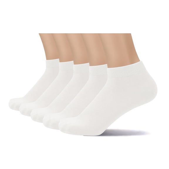 SERISIMPLE Thin Viscose Bamboo Low Cut Ankle Socks Men Breathable Sock Comfort Cool Softy Lightweight Sock 5 Paris (White, Large)