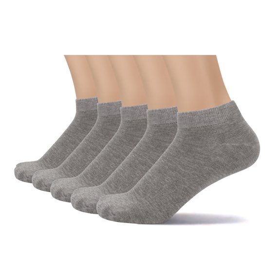 SERISIMPLE Thin Viscose Bamboo Low Cut Ankle Socks Men Breathable Sock Comfort Cool Softy Lightweight Sock 5 Paris (Grey, Large)
