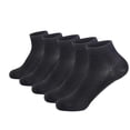 thumbnail image 1 of SERISIMPLE Bamboo Men Ankle Sock Thin Mesh Athletic Light Low-Cut Soft Breathable Socks 5 Pairs (Black, Large), 1 of 5