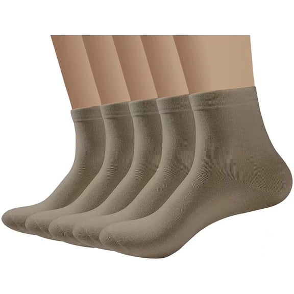 SERISIMPLE Viscose Bamboo Men's Thin Quarter Ankle High Breathable Socks - Comfort Cool Soft 5 Pairs (Army Green, Large)