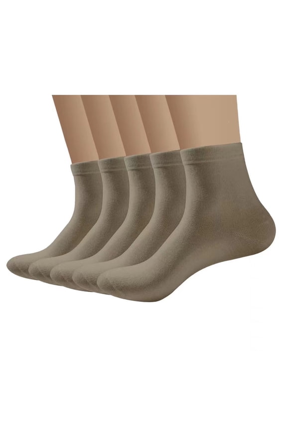 Viscose Bamboo Men's Thin Quarter Ankle High Breathable Socks - Comfort Cool Soft 5 Pairs (Army Green, X-Large)