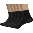 thumbnail image 1 of SERISIMPLE Viscose Bamboo Men's Thin Quarter Ankle High Breathable Socks - Comfort Cool Soft 5 Pairs (Black, Large), 1 of 6