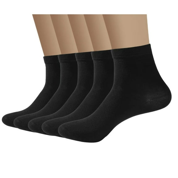 SERISIMPLE Bamboo Men Breathable Sock Low Quarter Thin Ankle Comfort Cool Soft Socks 5 Pairs (Black, X-Large)