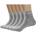 thumbnail image 1 of SERISIMPLE Bamboo Men Breathable Sock Low Quarter Thin Ankle Comfort Cool Soft Socks 5 Pairs (Grey, Large), 1 of 6