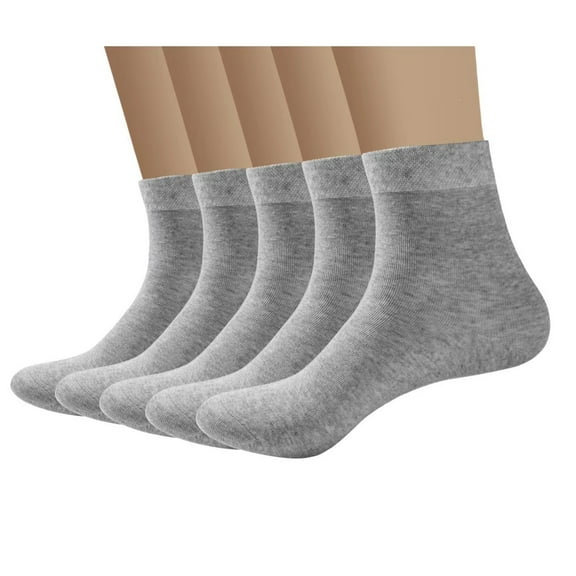 SERISIMPLE Bamboo Men Breathable Sock Low Quarter Thin Ankle Comfort Cool Soft Socks 5 Pairs (Grey, X-Large)