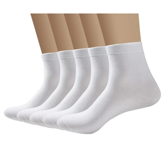 SERISIMPLE Bamboo Men Breathable Sock Low Quarter Thin Ankle Comfort Cool Soft Socks 5 Pairs (White, X-Large)