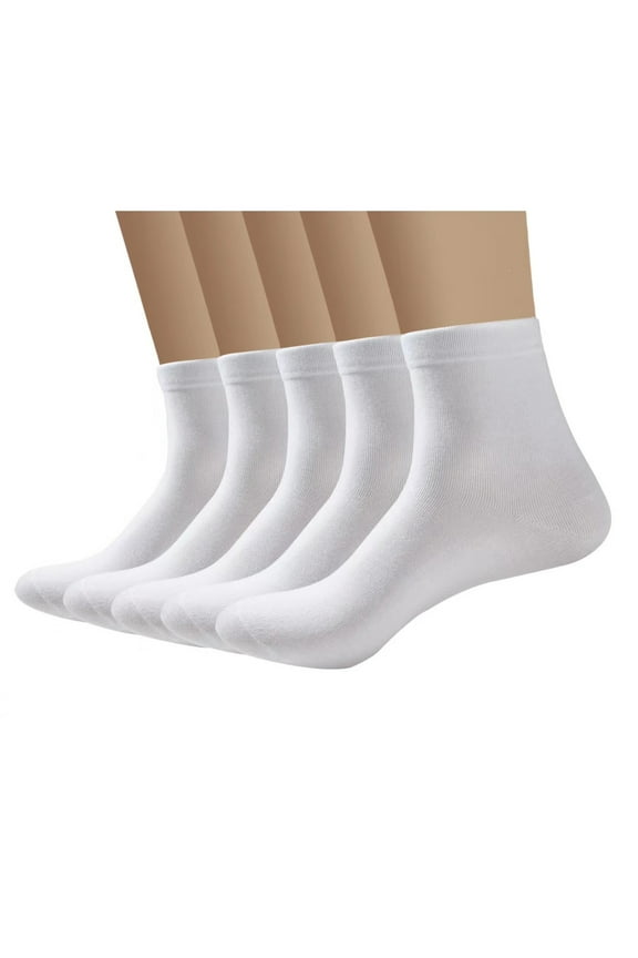 Bamboo Men Breathable Sock Low Quarter Thin Ankle Comfort Cool Soft Socks 5 Pairs (White, X-Large)