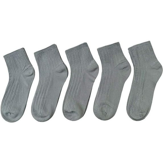 SERISIMPLE Bamboo Stretch Kids Ankle Sock Breathable Lightweight for Preschool Thin Soft Baby Socks 5 Pairs (Grey, 3-5 Years)