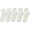 thumbnail image 1 of SERISIMPLE Bamboo Stretch Kids Ankle Sock Breathable Lightweight for Preschool Thin Soft Baby Socks 5 Pairs (White, 6-8 Years), 1 of 6