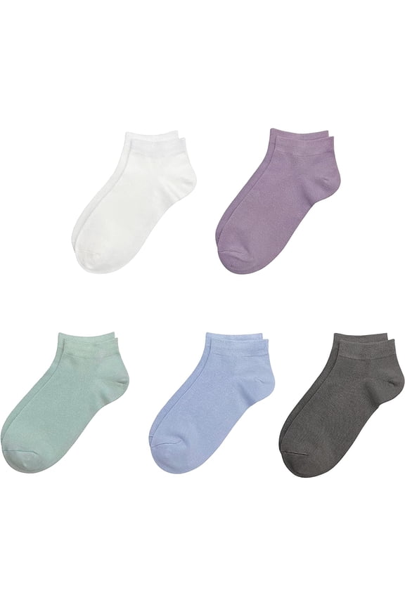 Kids Thin Ankle Viscose Bamboo School Socks Stretch Cuffs Athletic Sock Anti-odor 5 Pairs (Assorted, Medium)