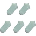 thumbnail image 1 of SERISIMPLE Kids Thin Ankle Viscose Bamboo School Socks Stretch Cuffs Athletic Sock Anti-odor 5 Pairs (Blue-green, Large), 1 of 6
