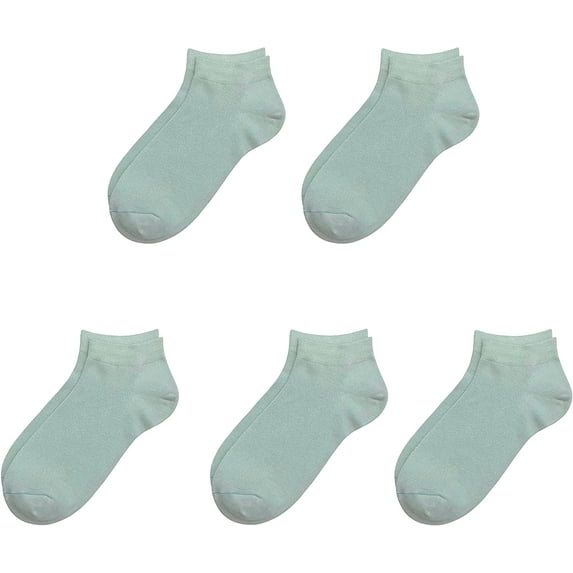 SERISIMPLE Boys and Girls Socks Bamboo Ankle Soft Stretch Cuffs Athletic Kids Socks 5 Pairs (Blue-green, Medium)