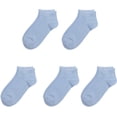 thumbnail image 1 of SERISIMPLE Boys and Girls Socks Bamboo Ankle Soft Stretch Cuffs Athletic Kids Socks 5 Pairs (Blue2, Large), 1 of 6