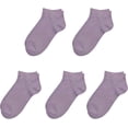 thumbnail image 1 of SERISIMPLE Kids Thin Ankle Viscose Bamboo School Socks Stretch Cuffs Athletic Sock Anti-odor 5 Pairs (Purple, Large), 1 of 6