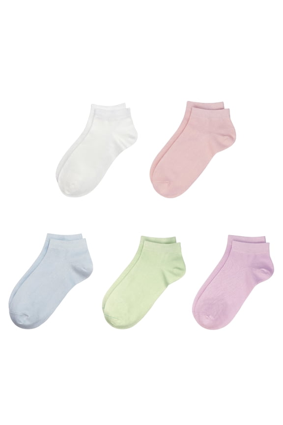 Kids Thin Ankle Viscose Bamboo School Socks Stretch Cuffs Athletic Sock Anti-odor 5 Pairs (Purple, Medium)