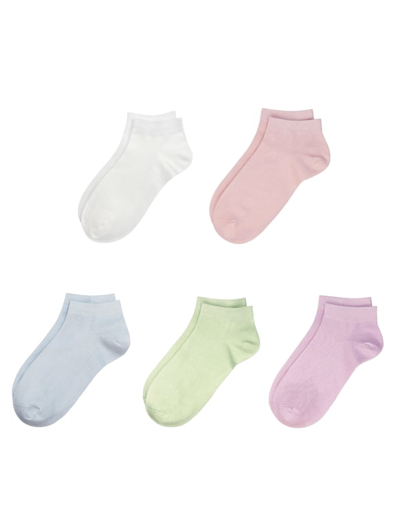 Kids Thin Ankle Viscose Bamboo School Socks Stretch Cuffs Athletic Sock Anti-odor 5 Pairs (Purple, Medium)
