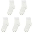 thumbnail image 1 of SERISIMPLE Kids Bamboo School Socks Thin Quarter Ankle Boys and Girls Socks Stretch Cuffs 5 Pairs (White, Medium), 1 of 6