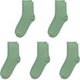 thumbnail image 1 of SERISIMPLE Kids Bamboo Thin Quarter Ankle Boys and Girls Socks Stretch Cuffs 5 Pairs (Light Green, Medium), 1 of 6
