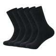thumbnail image 1 of SERISIMPLE Men Bamboo Crew Lightweight Sock Resistant Breathable Thin Soft Socks 5 Pairs 9-13 (Black, Large), 1 of 6