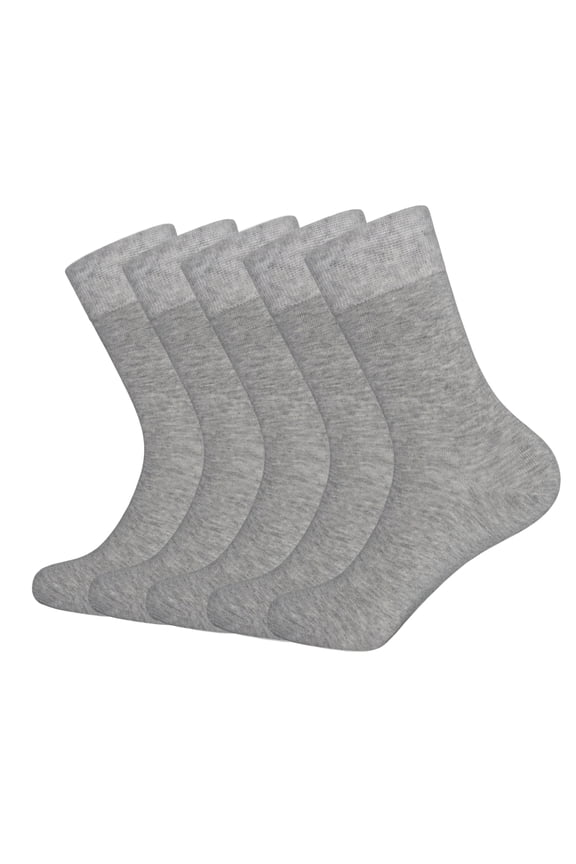 Men Bamboo Crew Lightweight Sock Resistant Breathable Thin Soft Socks 5 Pairs 9-13(Grey, Large)