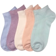 SERISIMPLE Women Viscose Bamboo Ankle Socks Low Cut Thin Sock Lightweight Pastal Color Soft Sock 5 Pairs (Assorted1, Medium)
