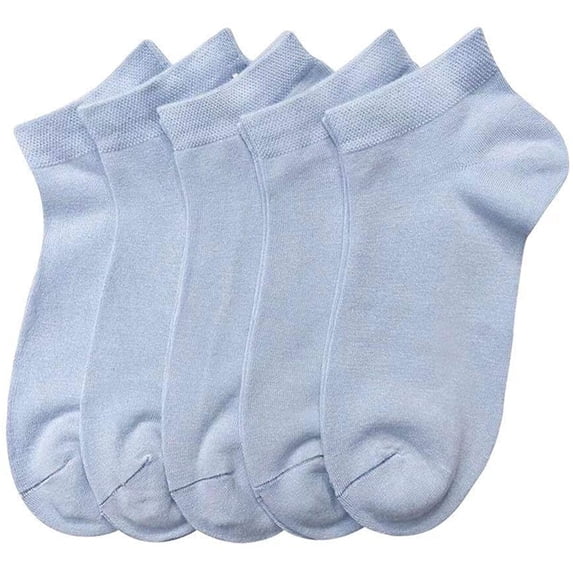 SERISIMPLE Women Viscose Bamboo Ankle Socks Low Cut Thin Sock Lightweight Pastal Color Soft Sock 5 Pairs (Blue2, Large)