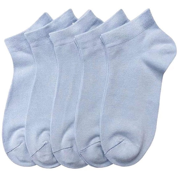 SERISIMPLE Women Viscose Bamboo Ankle Socks Low Cut Thin Sock Lightweight Pastal Color Soft Sock 5 Pairs (Blue2, Small)