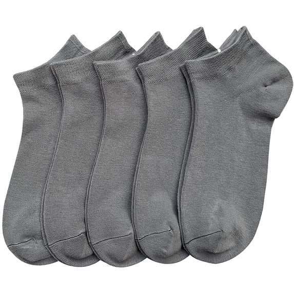 SERISIMPLE Women Viscose Bamboo Ankle Socks Low Cut Thin Sock Lightweight Pastal Color Soft Sock 5 Pairs (Dark Grey, Large)