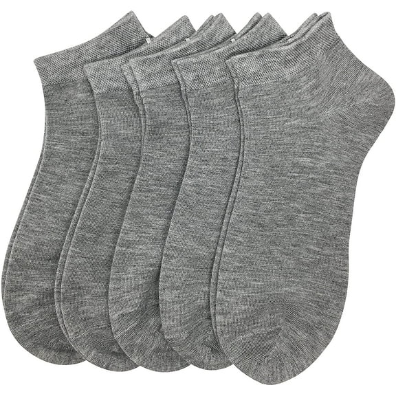 SERISIMPLE Women's Bamboo Socks Ankle Socks Thin, Comfortable, Lightweight, and Breathable Socks - 5 Pairs (Grey, Large)